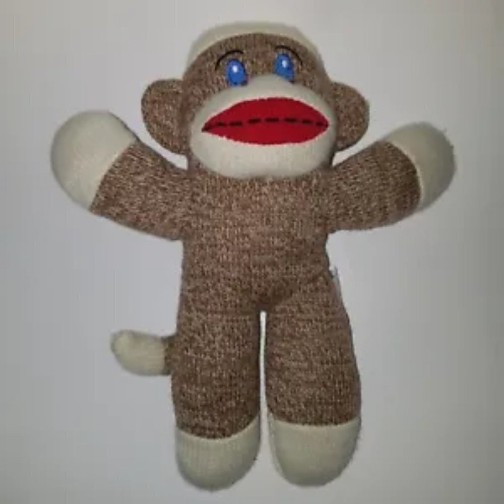 Baby Sock Monkey Plush 10" Brown Stuffed Animal Toy Lovey Bondi Style 2010